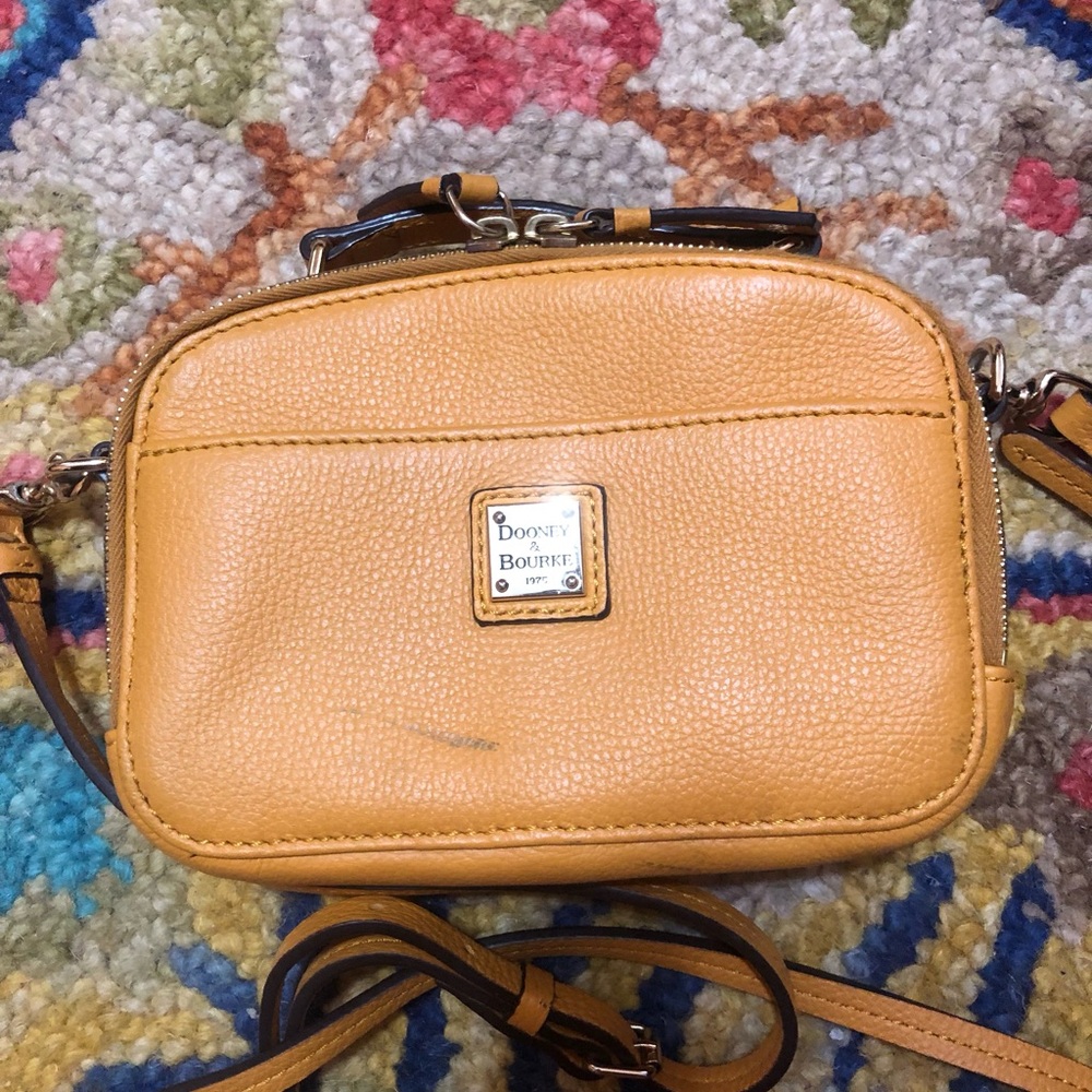 Dooney & Bourke Yellow Pebbled Leather Crossbody Bag
